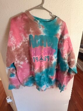 ACTIVE Tie-Dye Women’s Sweatshirt - Pink, Teal & Brown
